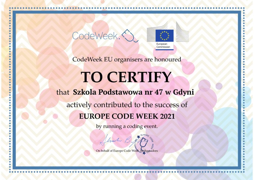 certyfikat Code Week